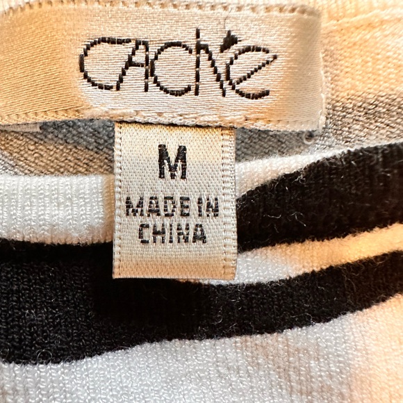 Cache Zebra Print Cold Shoulder Top – Size M - Picture 2 of 2